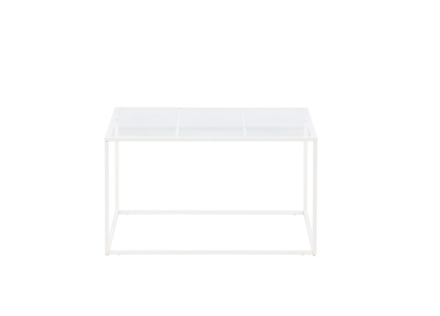 Vue produit de la table basse Netz blanc en acier