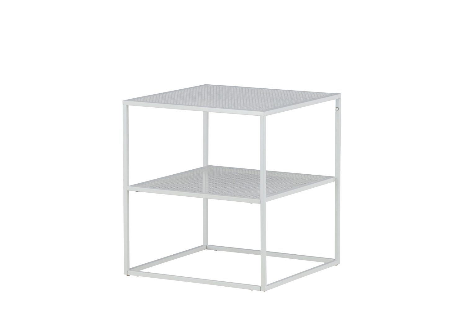 Vue produit de la table basse Netz blanc en acier