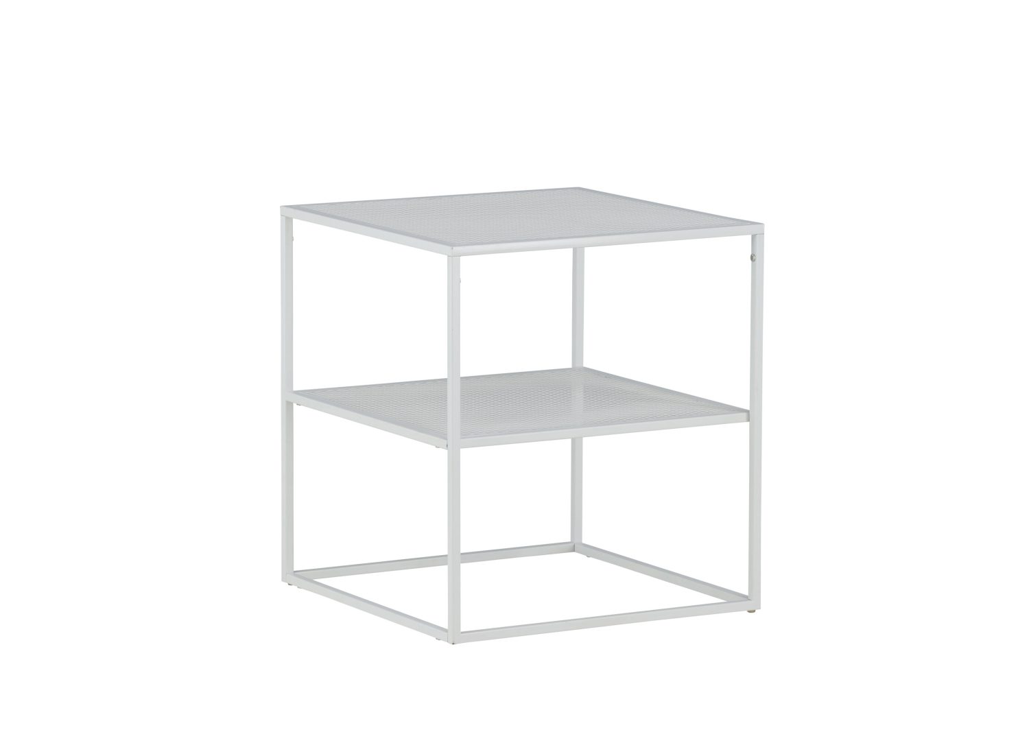 Vue produit de la table basse Netz blanc en acier