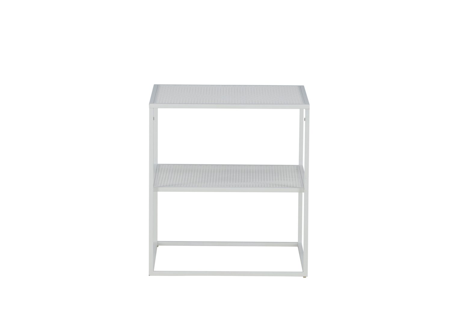 Vue produit de la table basse Netz blanc en acier
