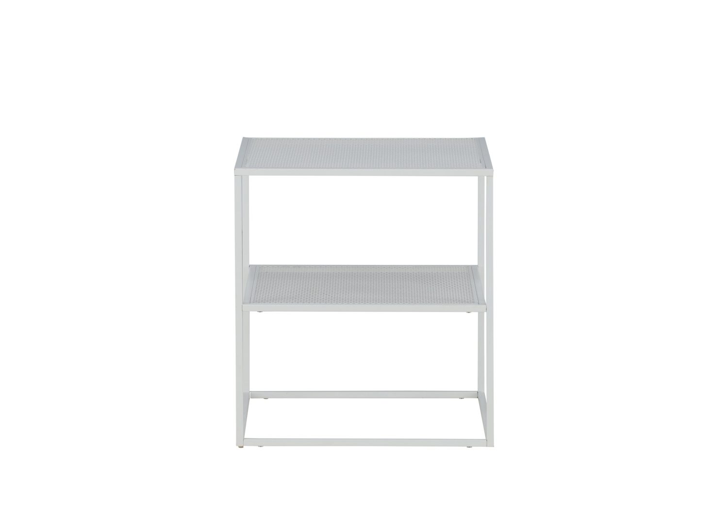 Table basse carrée Netz acier blanc 55 cm sur fond blanc