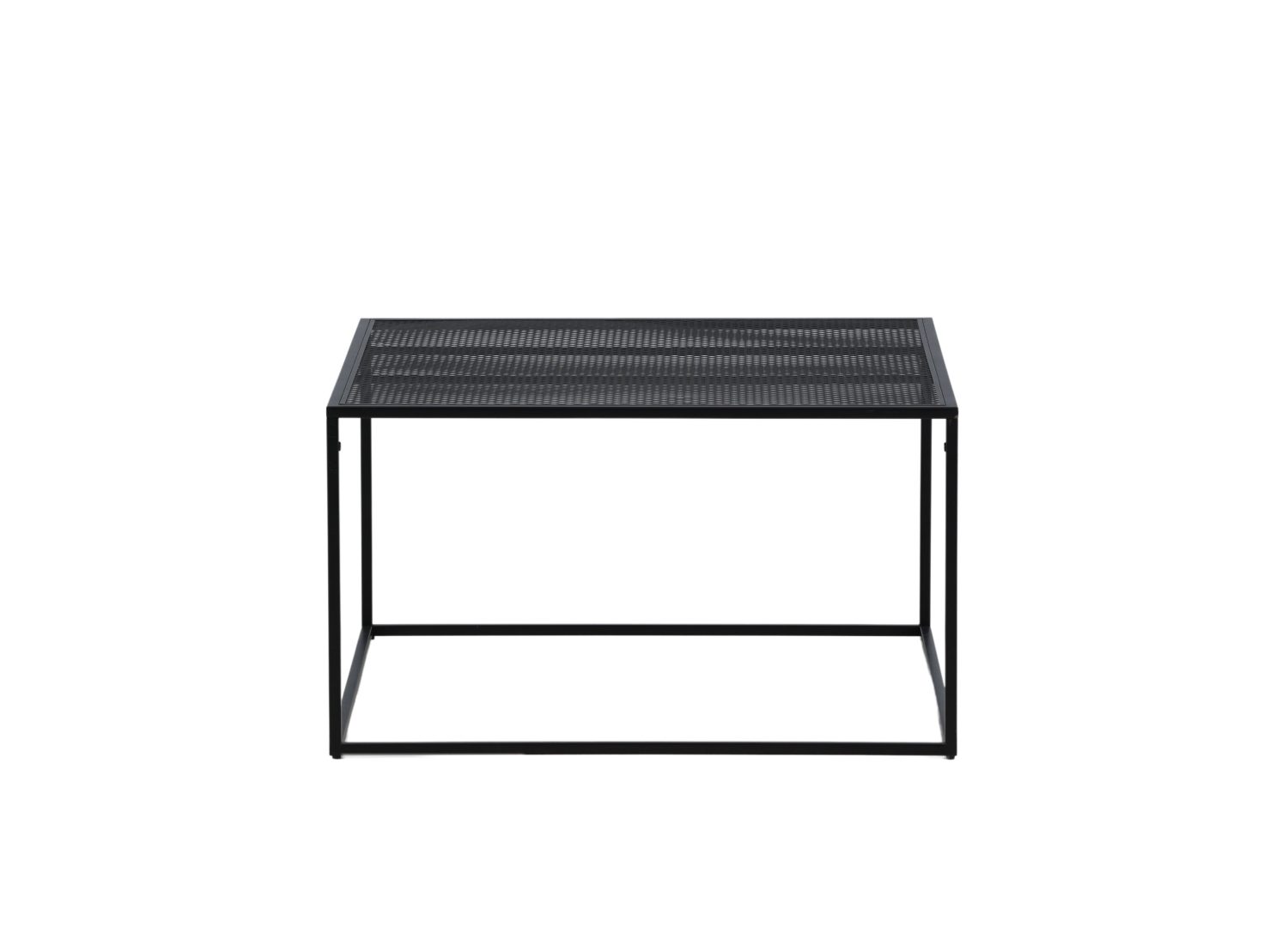 Table basse carrée Netz acier noir 80 cm sur fond blanc
