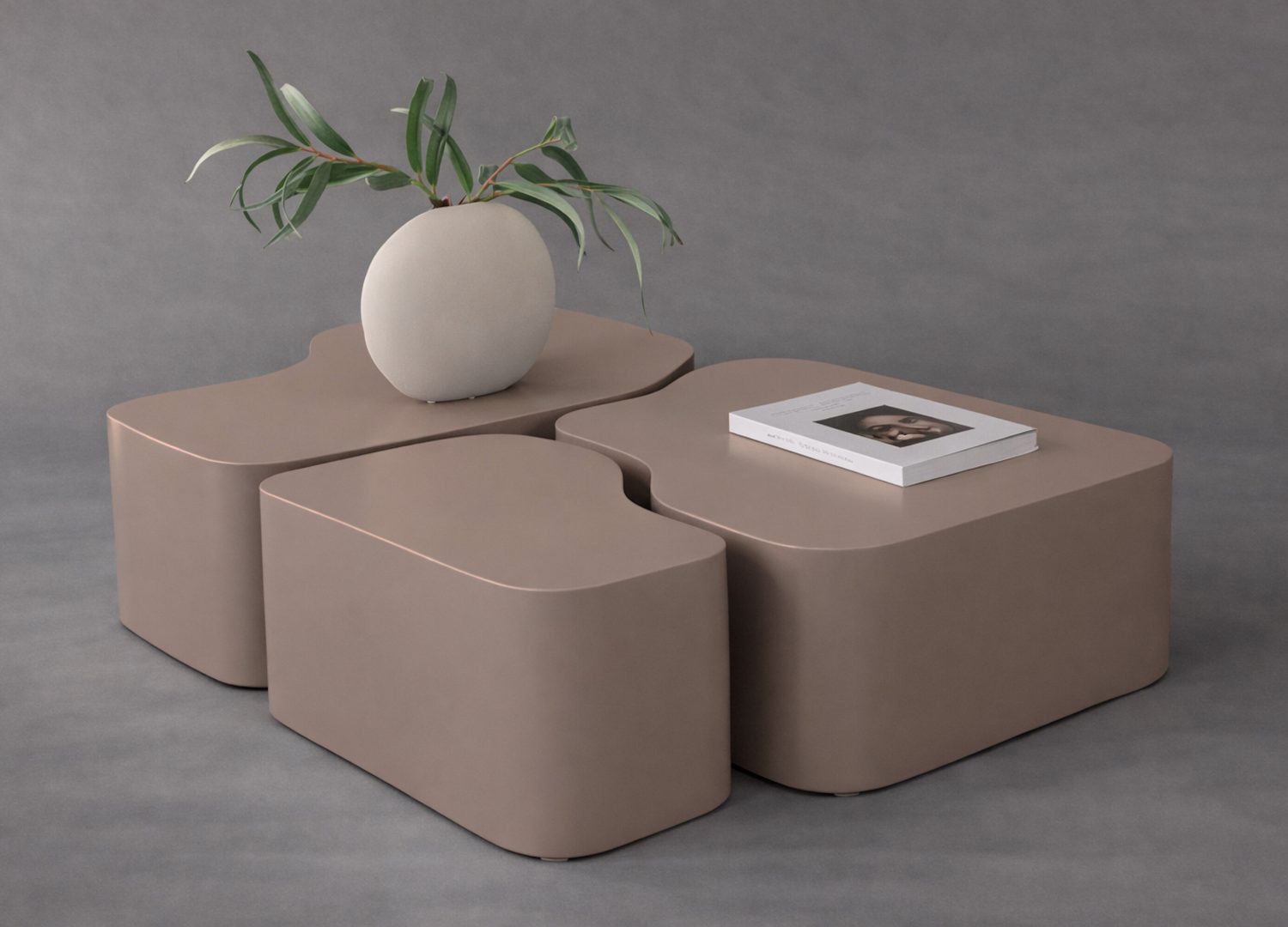 Table basse Nordland marron dans un salon contemporain