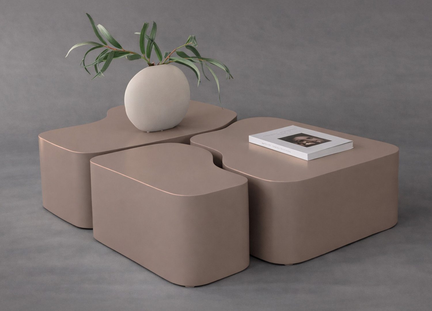Table basse Nordland marron dans un salon contemporain