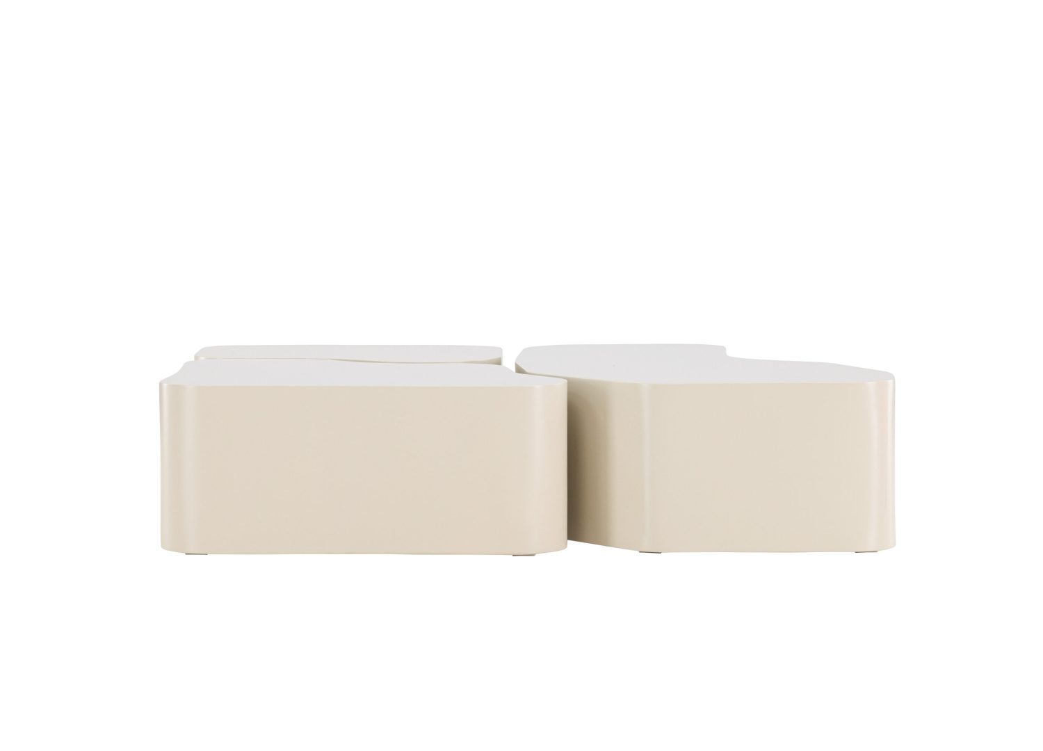 Table basse Nordland MDF beige 91,5 cm sur fond blanc