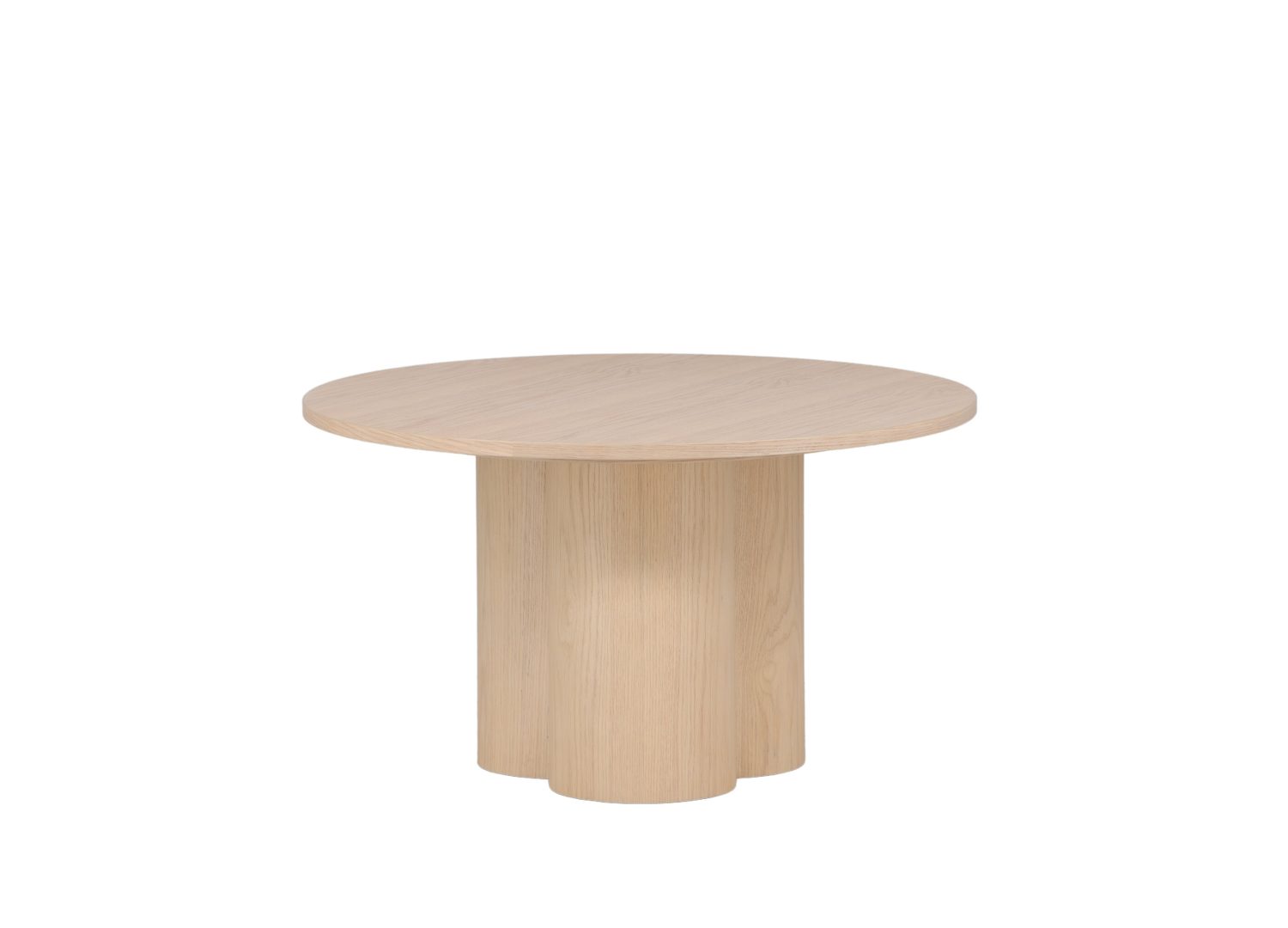 Vue produit de la table basse Olivia blanchi en MDF