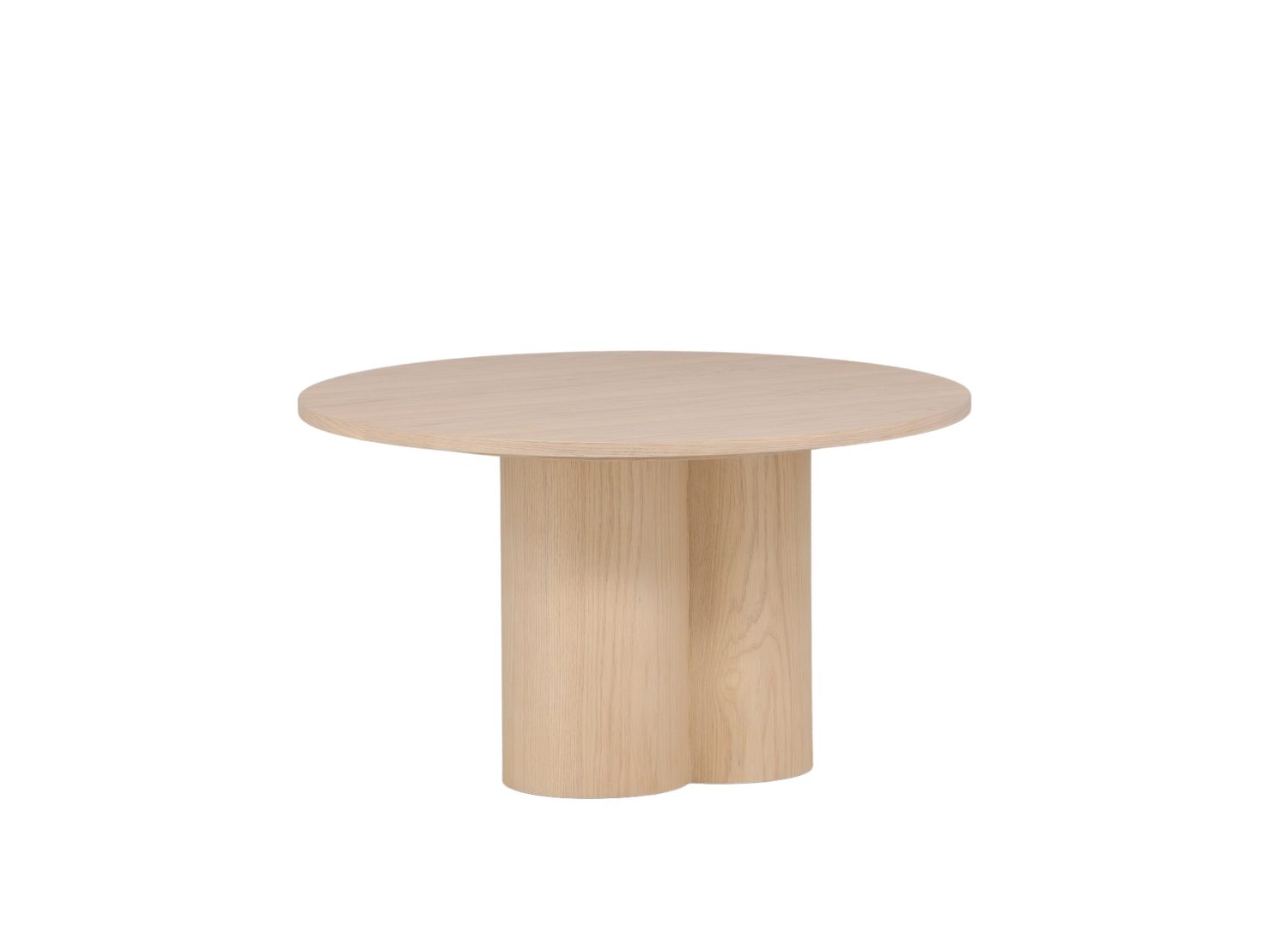 Vue produit de la table basse Olivia blanchi en MDF