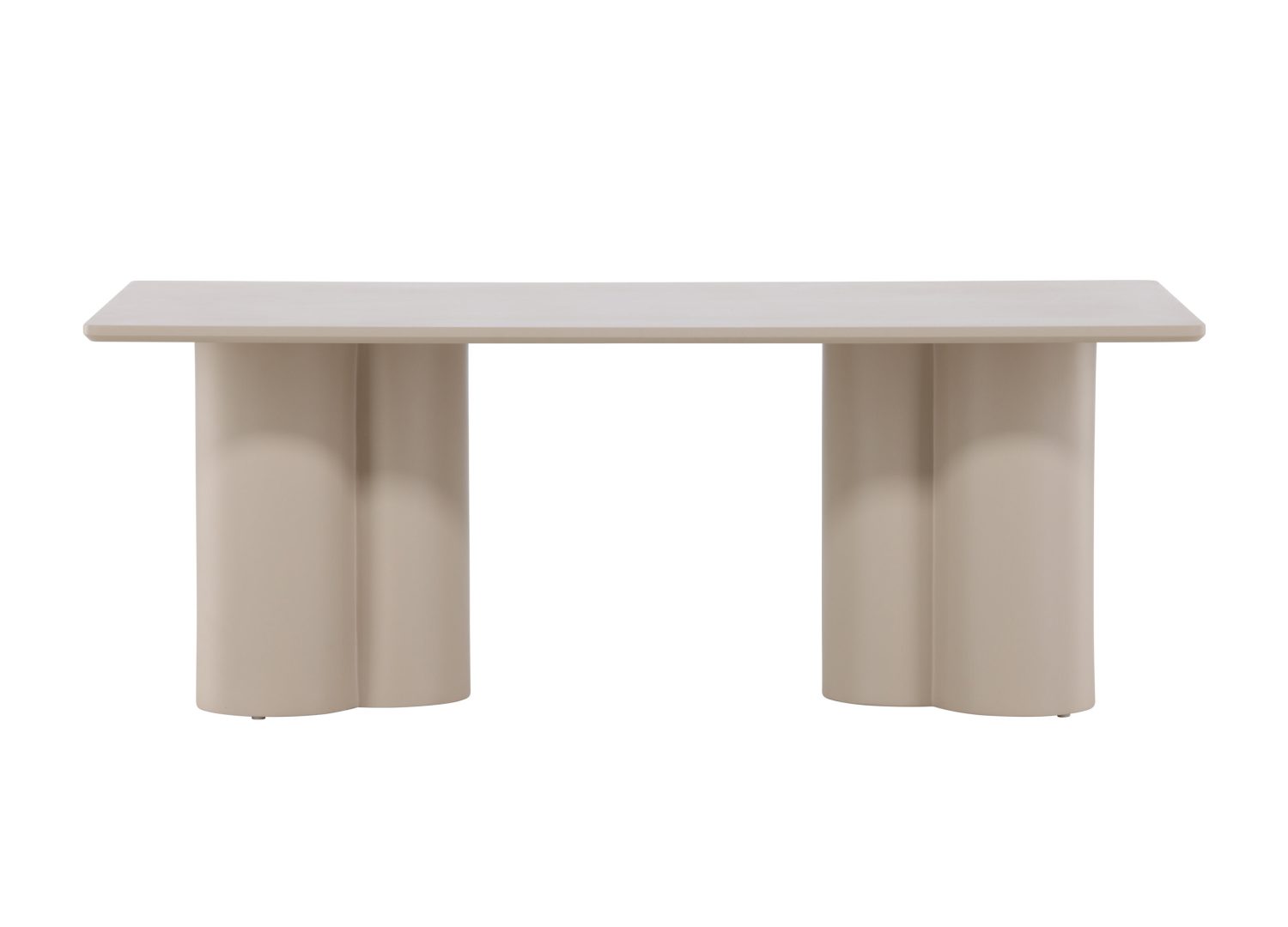 Table basse Olivia MDF beige 120 cm sur fond blanc