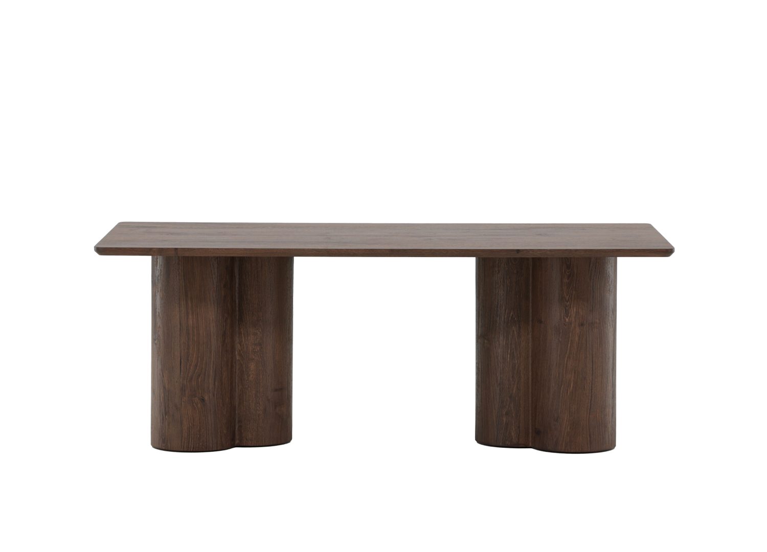 Table basse Olivia MDF moka 120 cm sur fond blanc