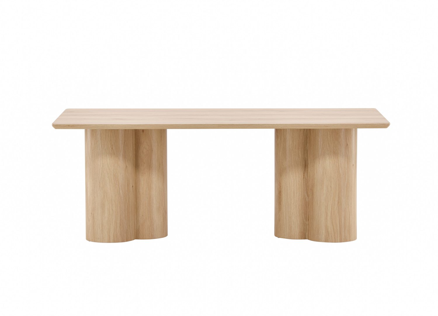 Table basse Olivia MDF naturel 120 cm sur fond blanc