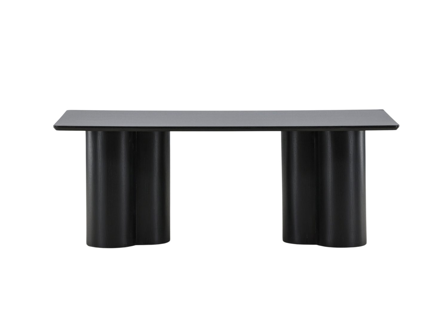 Table basse Olivia MDF noir 120 cm sur fond blanc