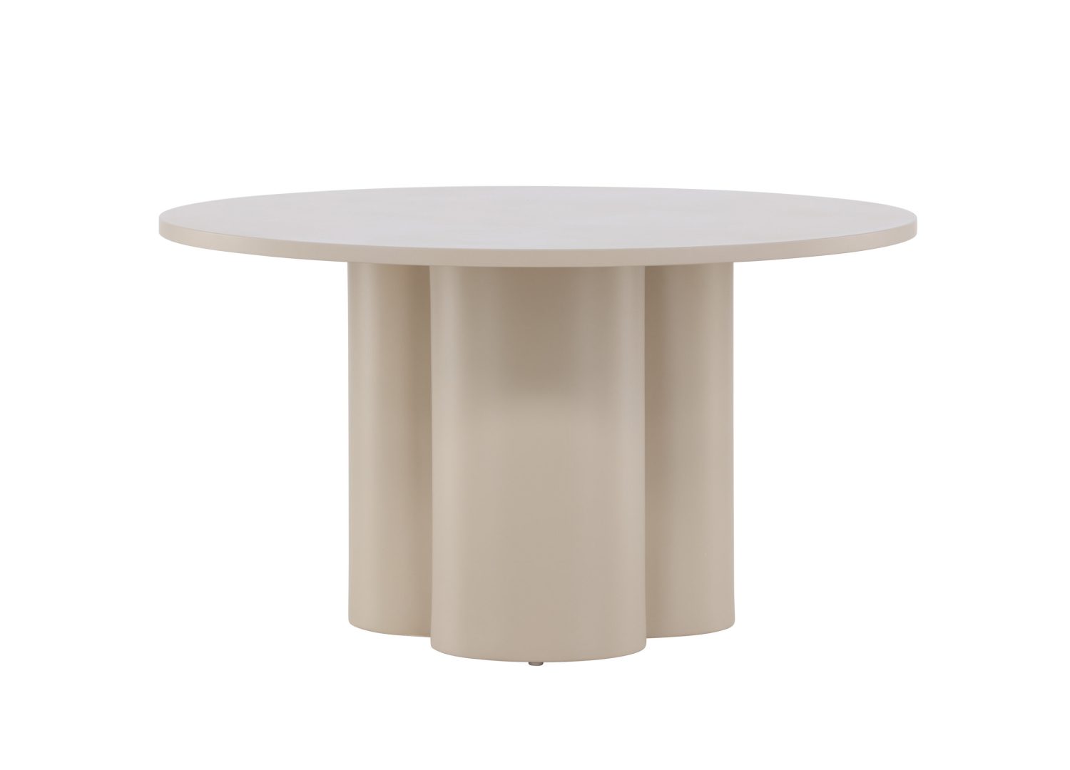 Table basse ronde Olivia MDF beige 80 cm sur fond blanc