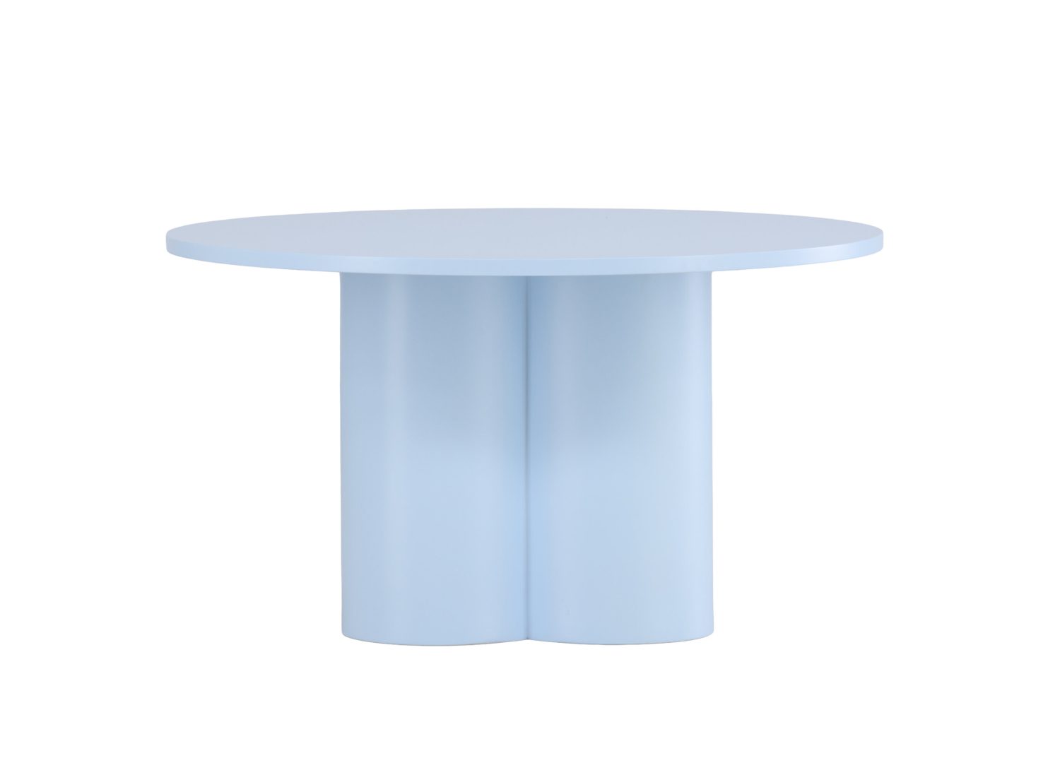 Table basse ronde Olivia MDF bleu 80 cm sur fond blanc