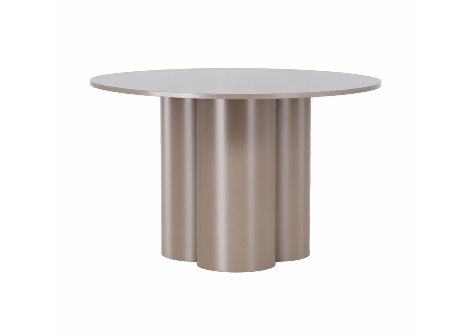 Table basse ronde Olivia MDF marron 80 cm sur fond blanc