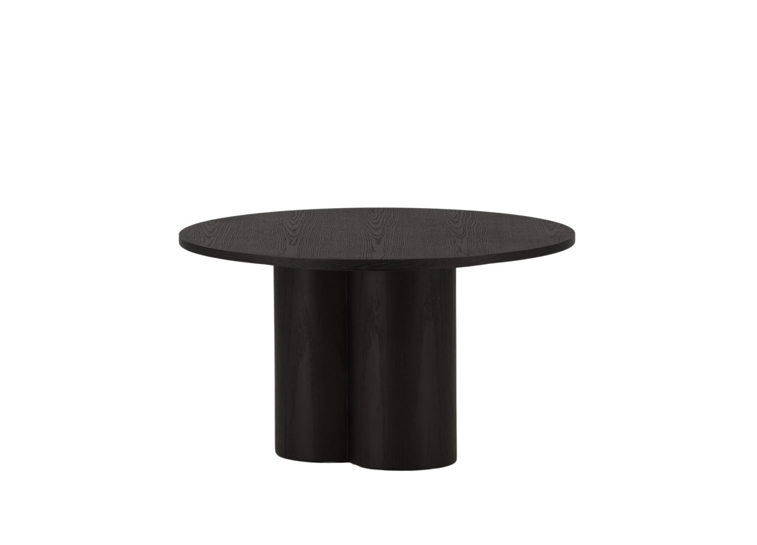 Table basse ronde Olivia MDF noir 80 cm sur fond blanc