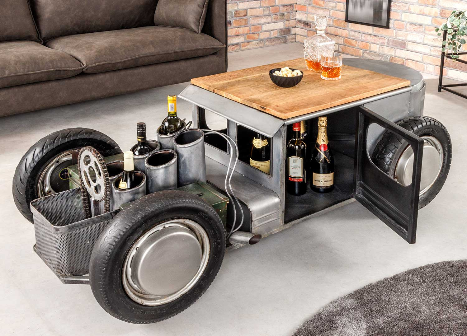 Table basse originale vintage voiture 165 cm