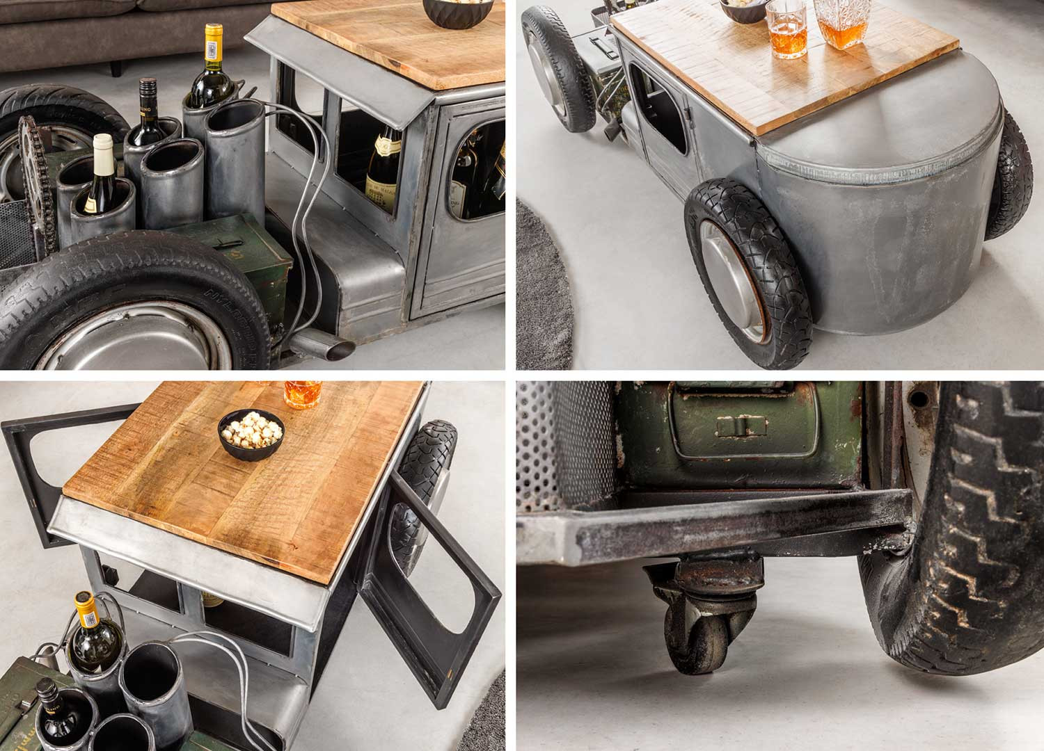 Table basse originale vintage voiture 165 cm
