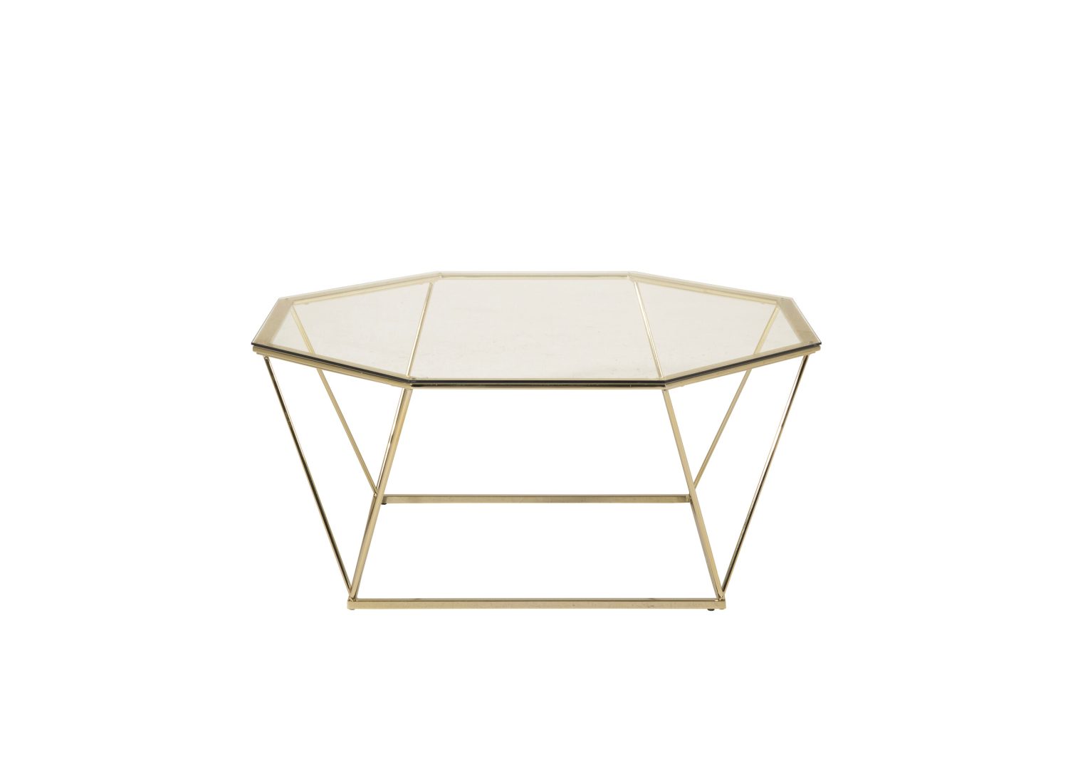 Table basse carrée Österlen verre doré 100 cm sur fond blanc