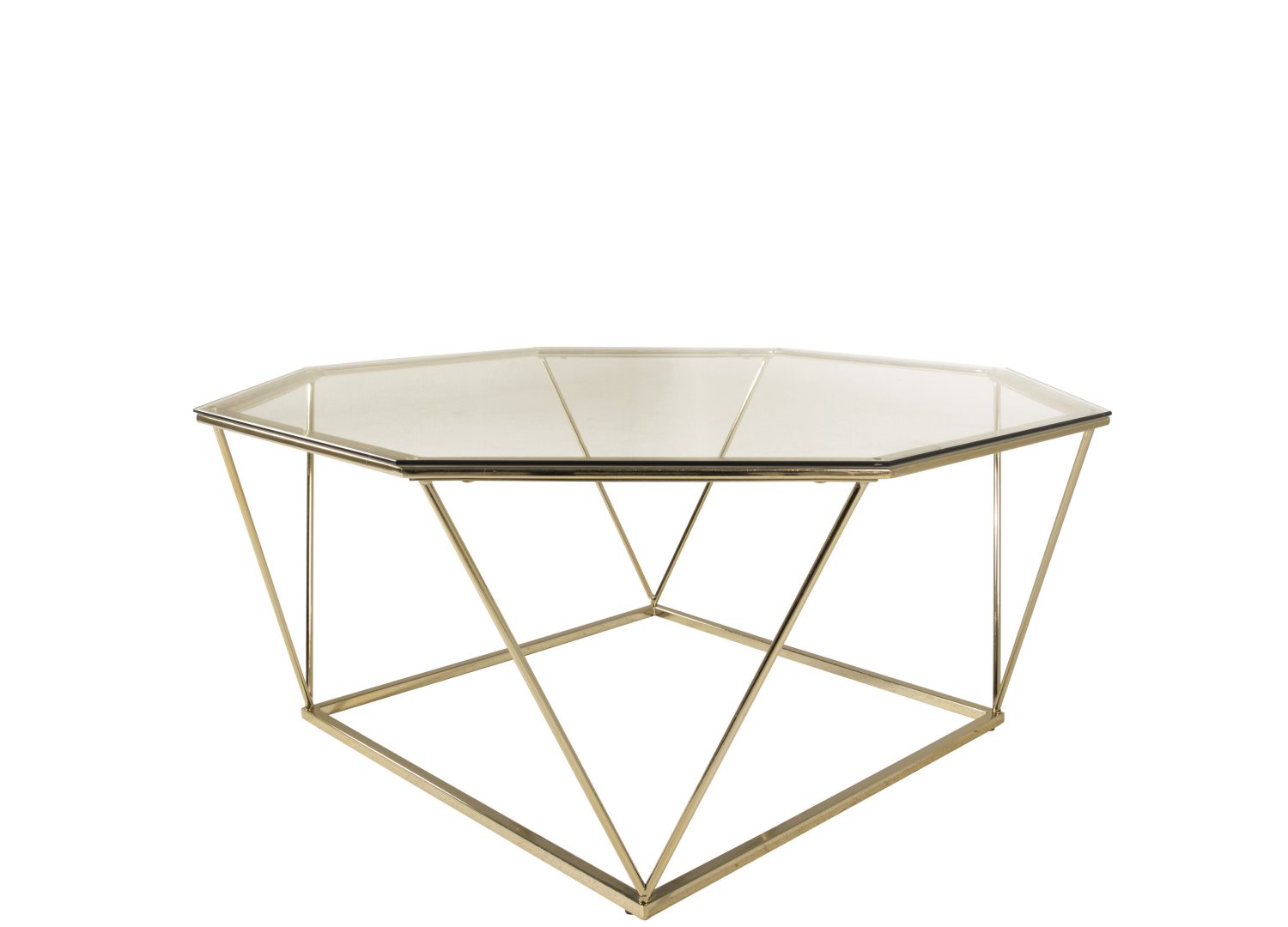Vue produit de la table basse Österlen doré en verre