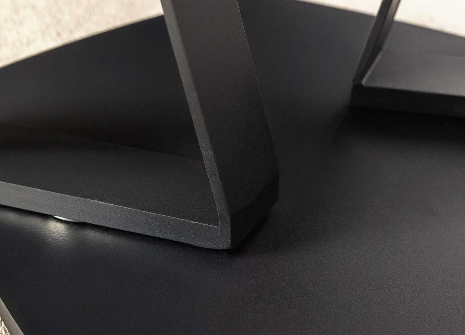 Table basse plateaux rotatifs aspect travertin Kaelis