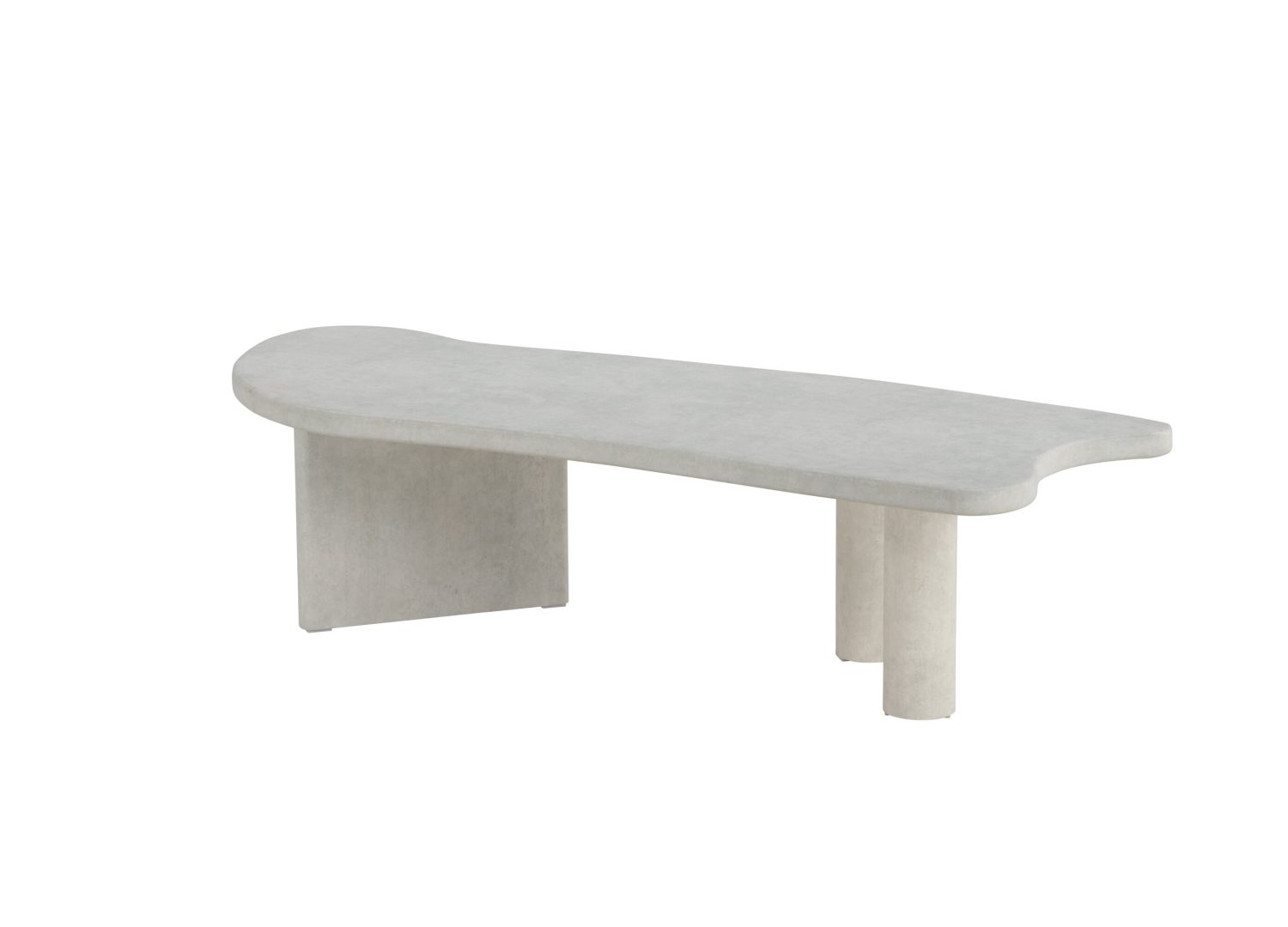 Vue produit de la table basse Polle gris clair en effet béton