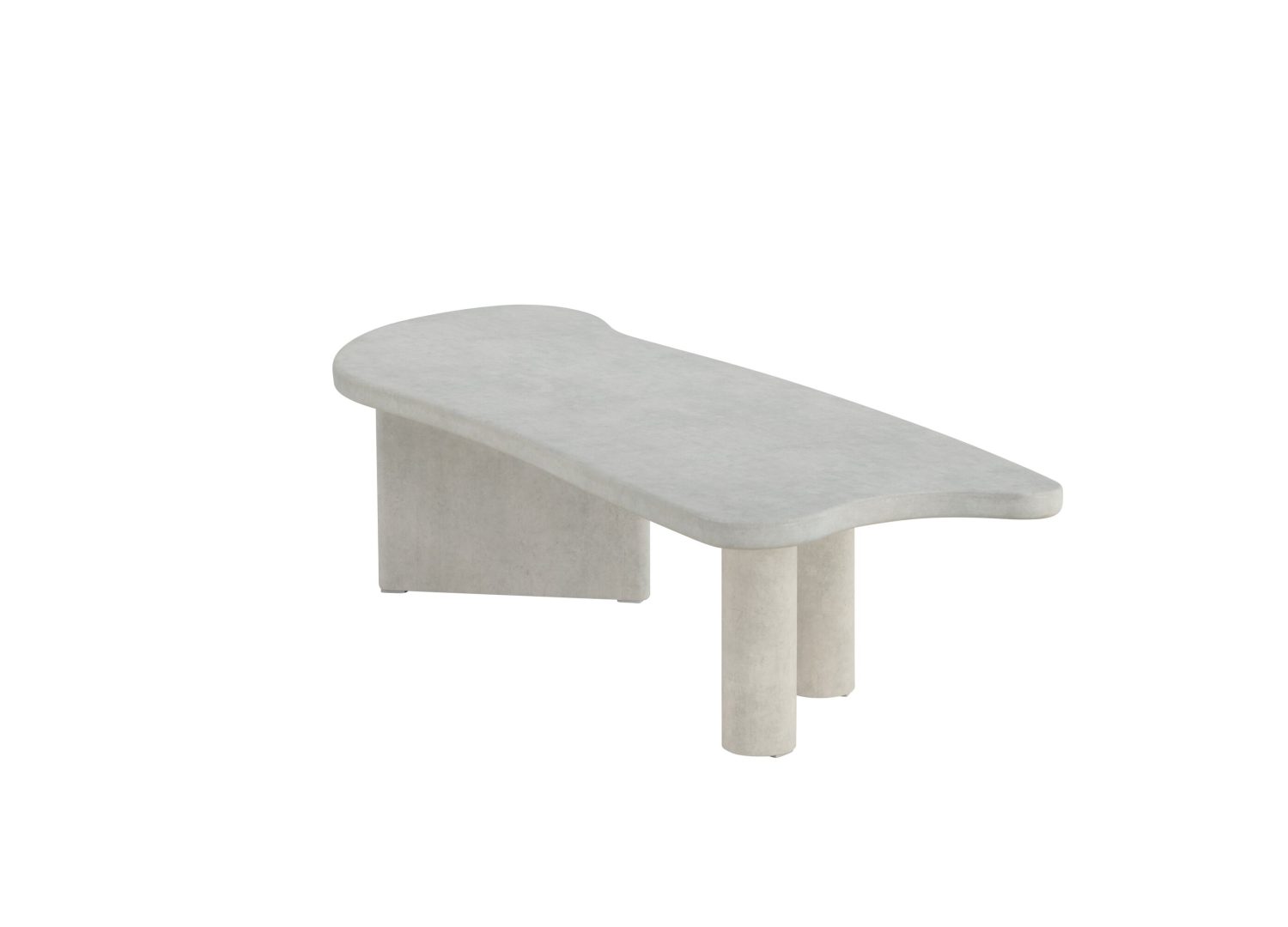 Vue produit de la table basse Polle gris clair en effet béton
