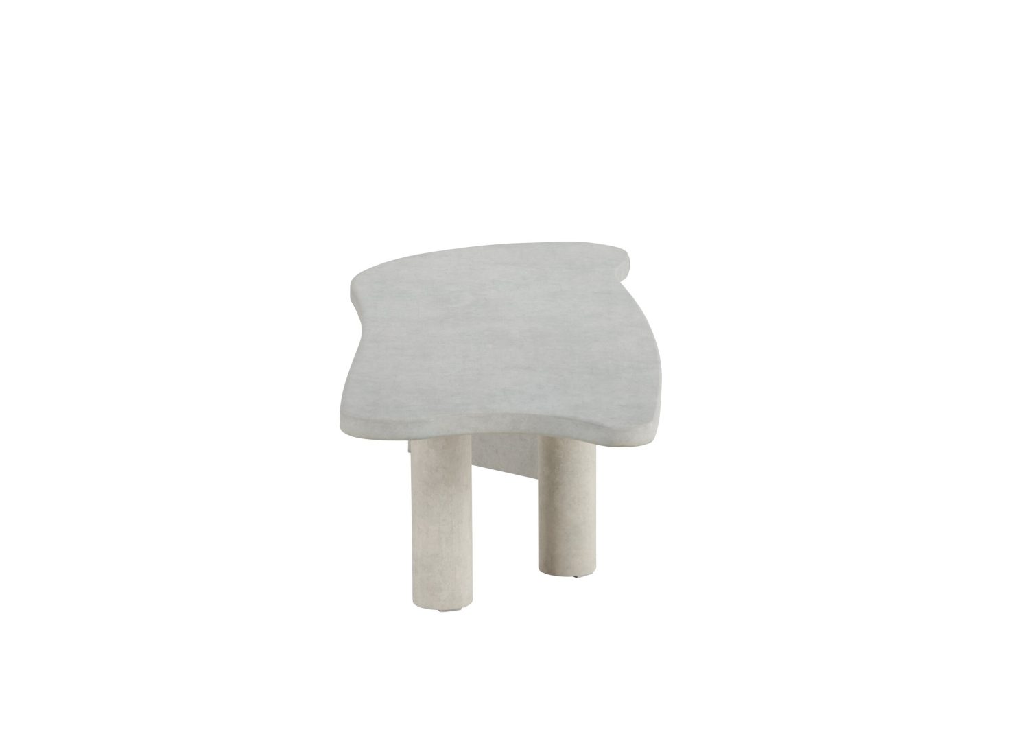 Vue produit de la table basse Polle gris clair en effet béton