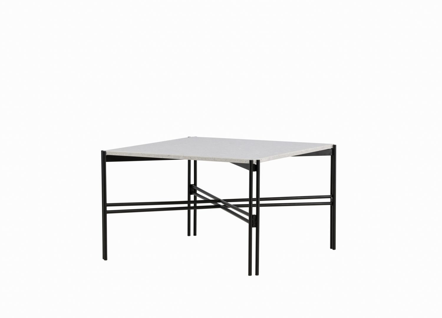 Vue produit de la table basse Razzia blanc en terrazzo