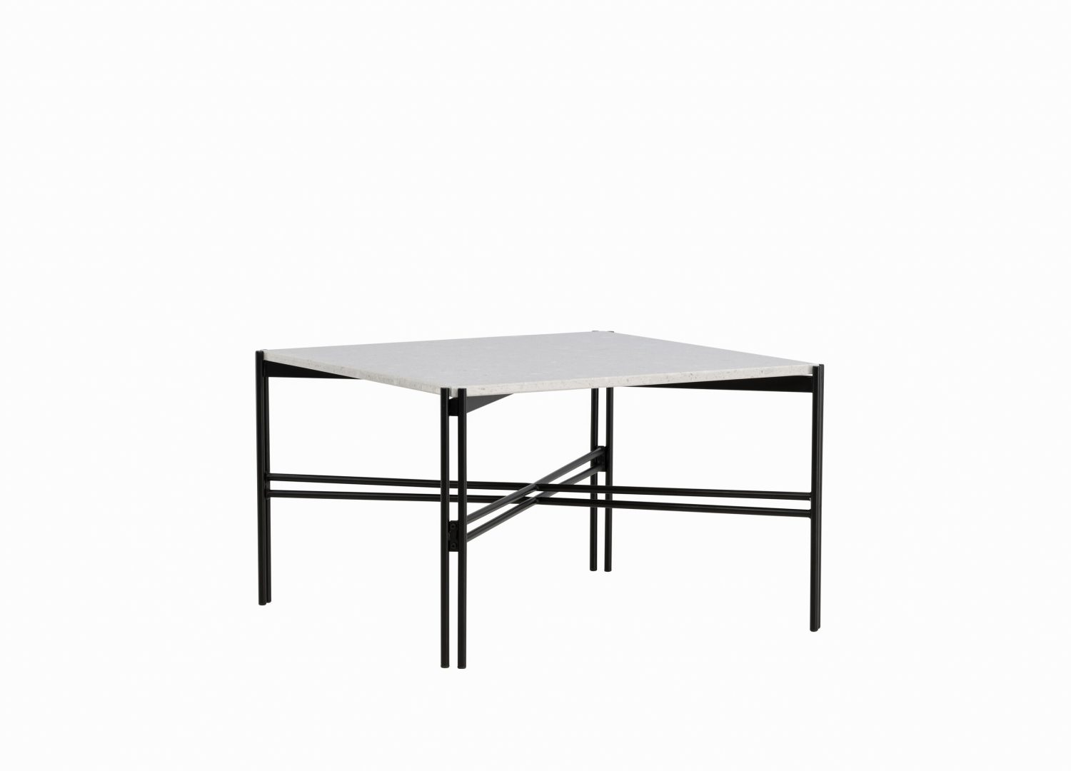 Vue produit de la table basse Razzia blanc en terrazzo