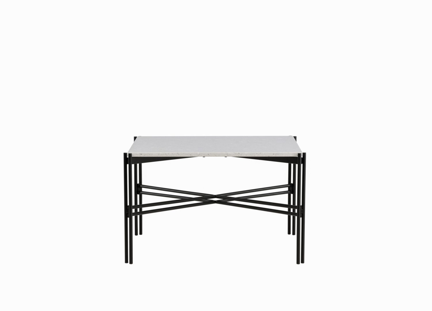 Vue produit de la table basse Razzia blanc en terrazzo