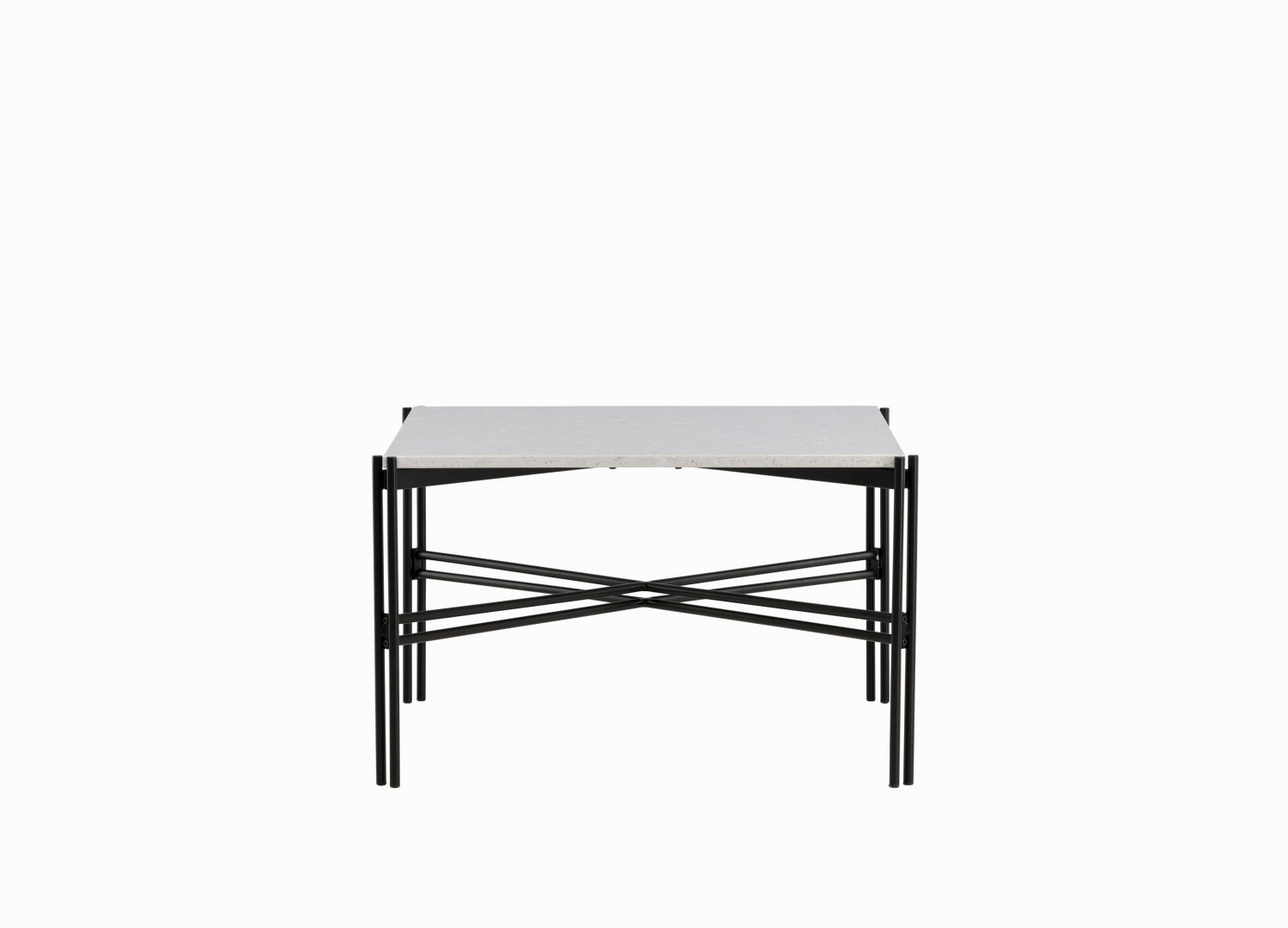 Table basse carrée Razzia terrazzo blanc 75 cm sur fond blanc