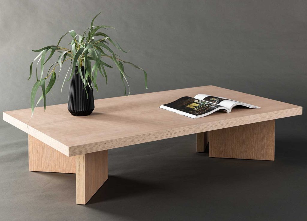 Table basse rectangulaire 140 cm chêne blanchi