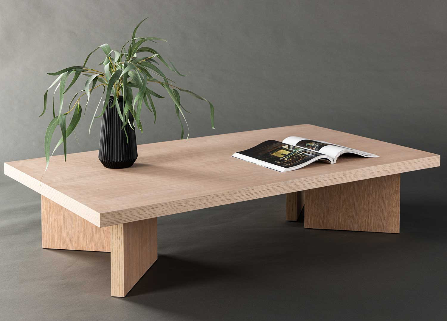 Table basse rectangulaire 140 cm chêne blanchi