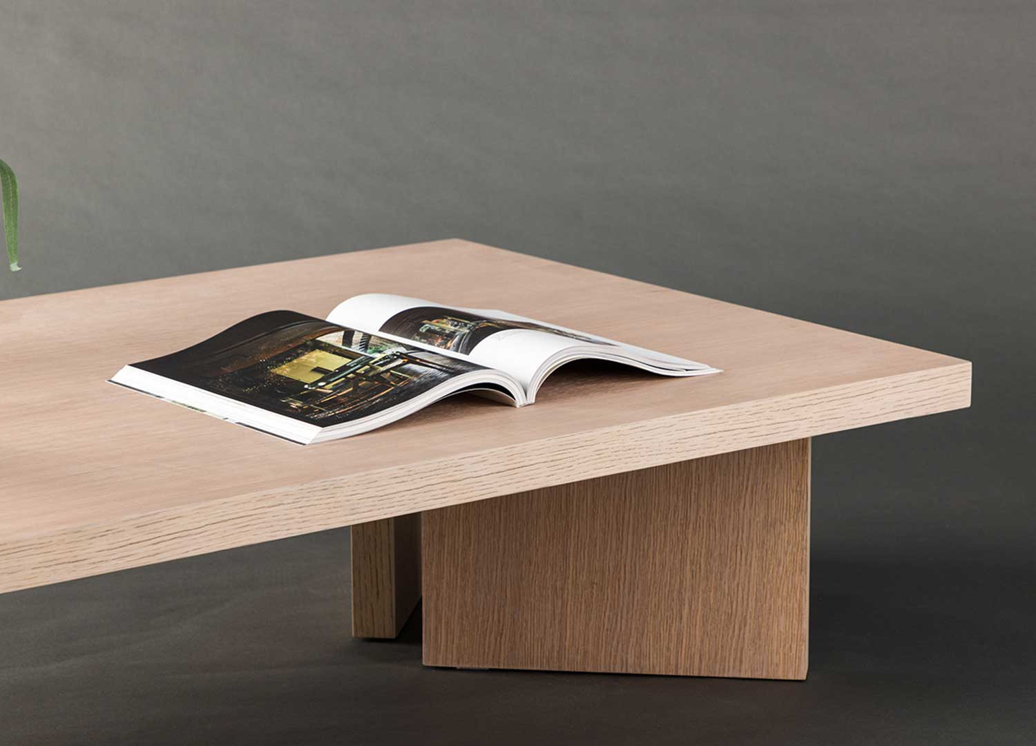 Table basse rectangulaire 140 cm chêne blanchi
