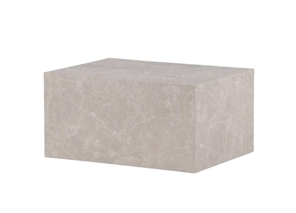 Table basse rectangulaire beige effet marbre 80 cm