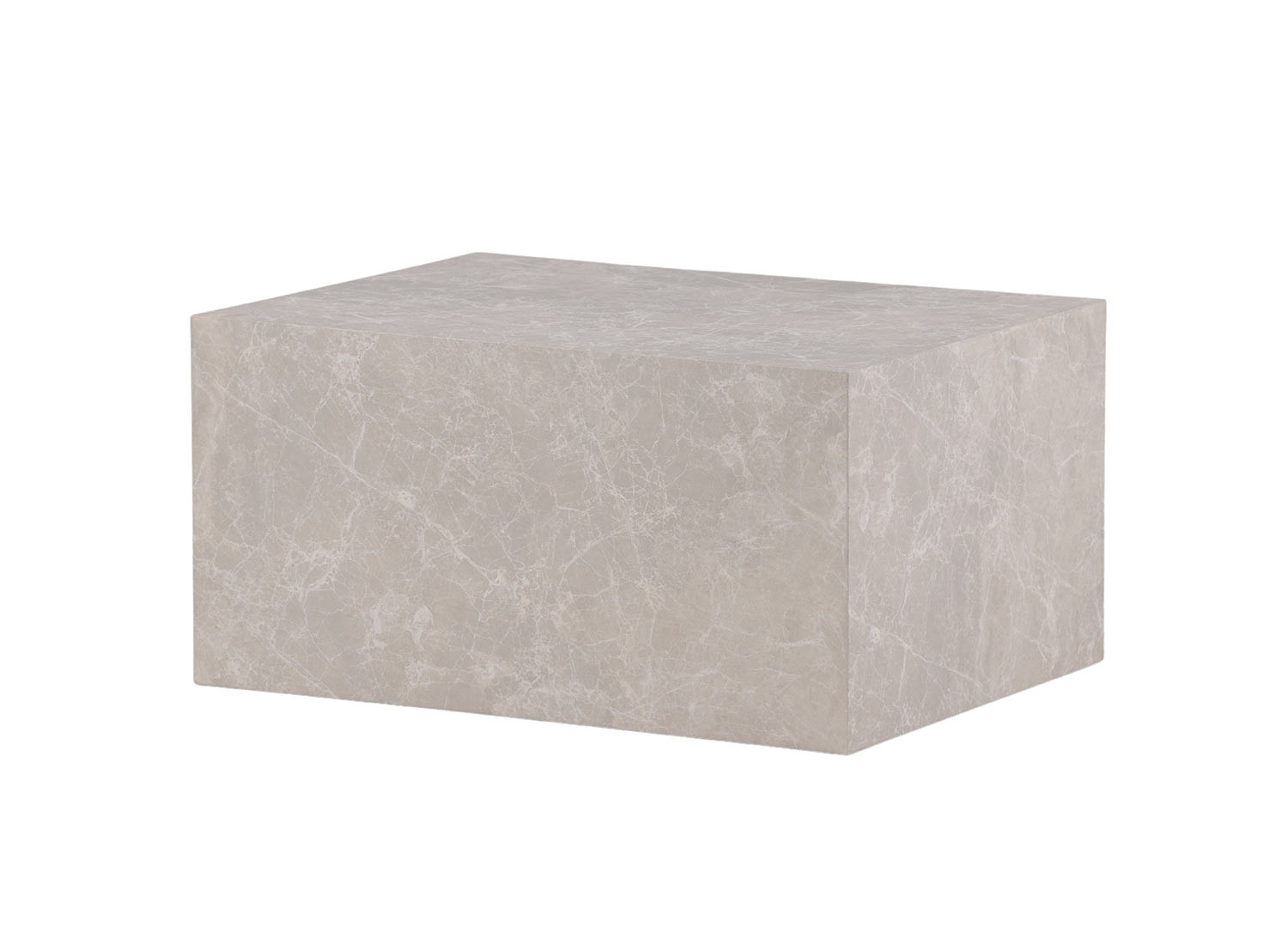 Table basse rectangulaire beige effet marbre 80 cm