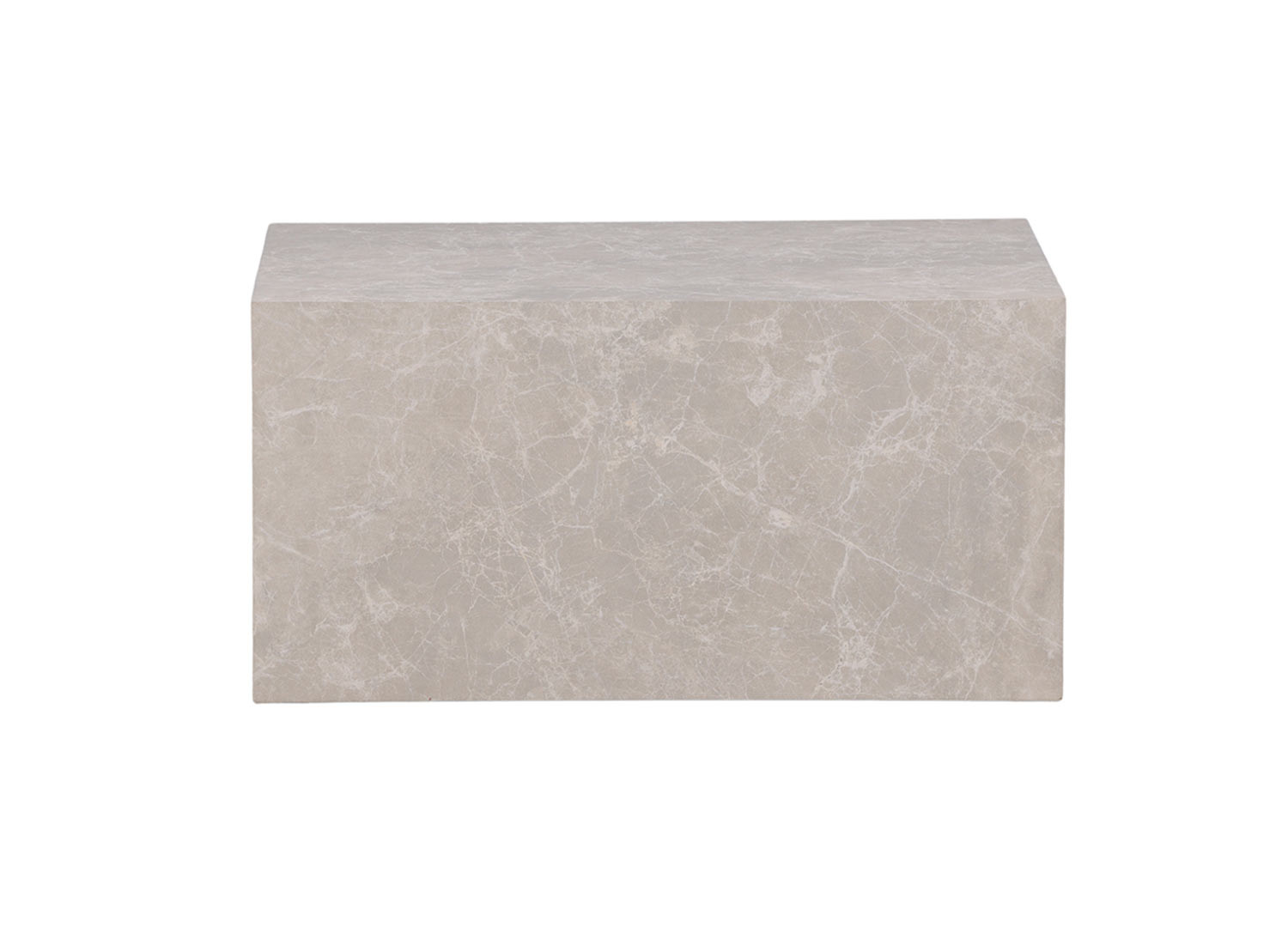 Table basse rectangulaire beige effet marbre 80 cm