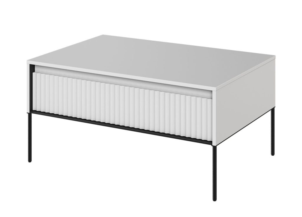 Table basse rectangulaire blanche 1 porte Trend
