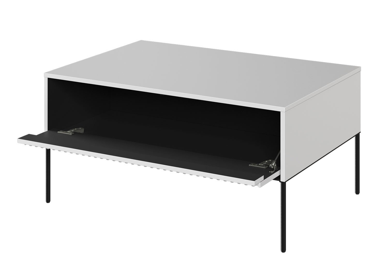 Table basse rectangulaire blanche 1 porte Trend
