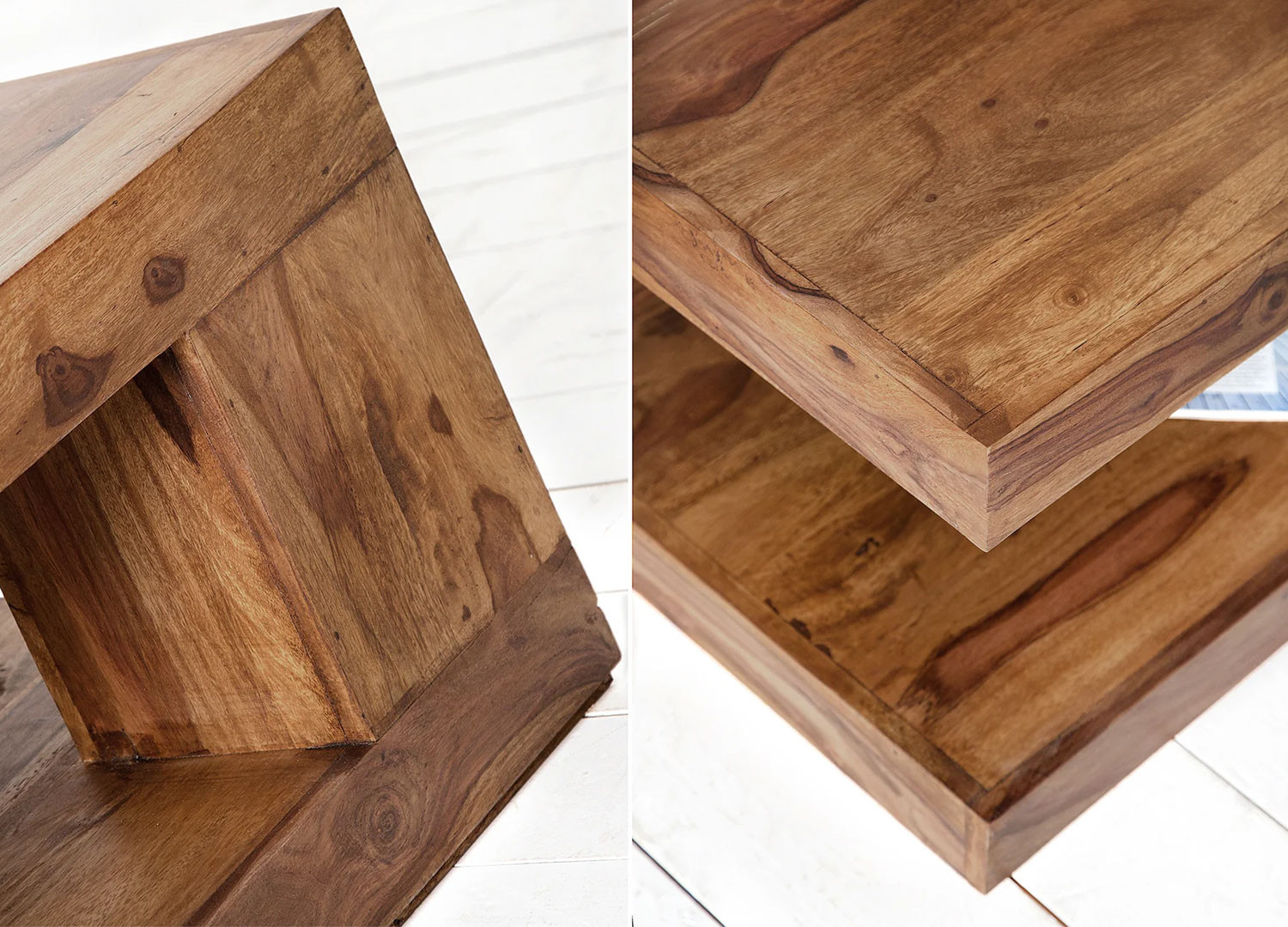 Table basse rectangulaire de salon en bois massif Sevian