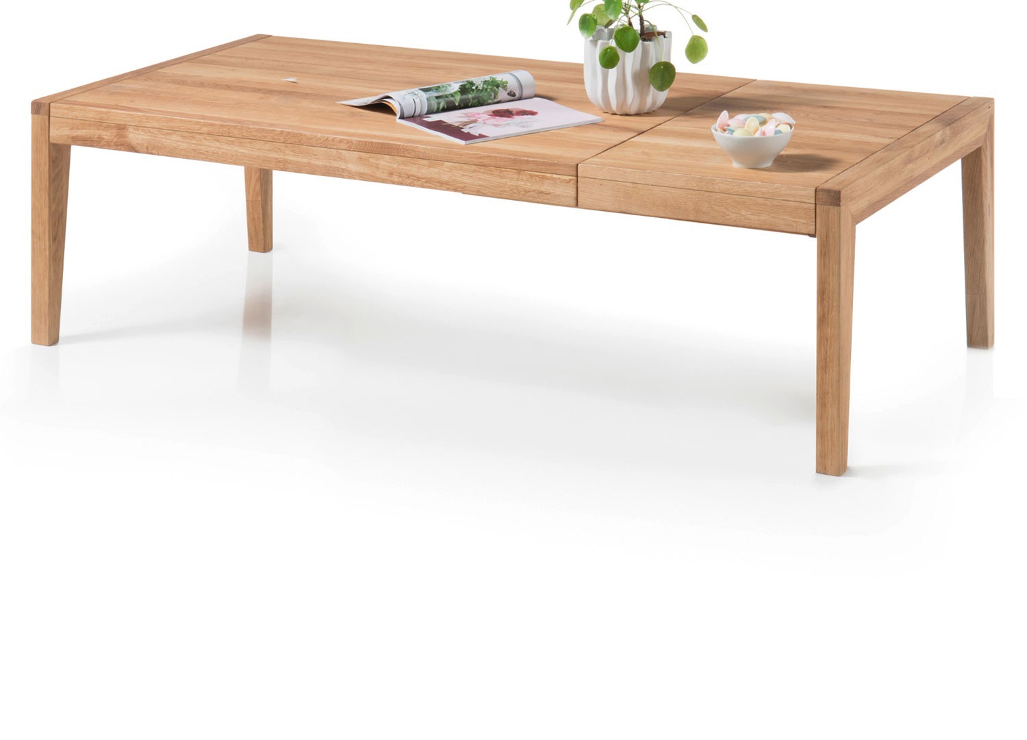 Table basse rectangulaire extensible chêne massif