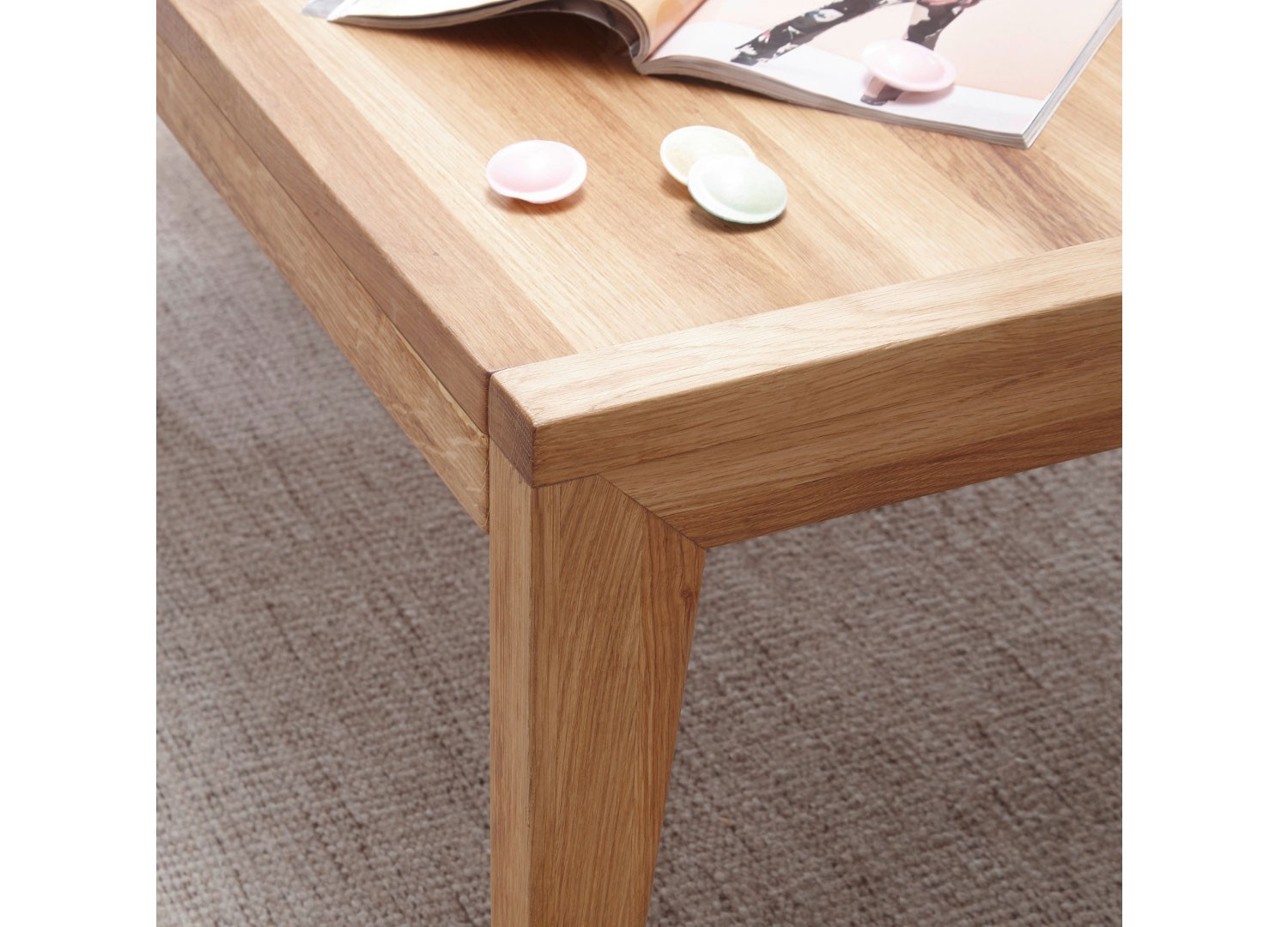 Table basse rectangulaire extensible chêne massif
