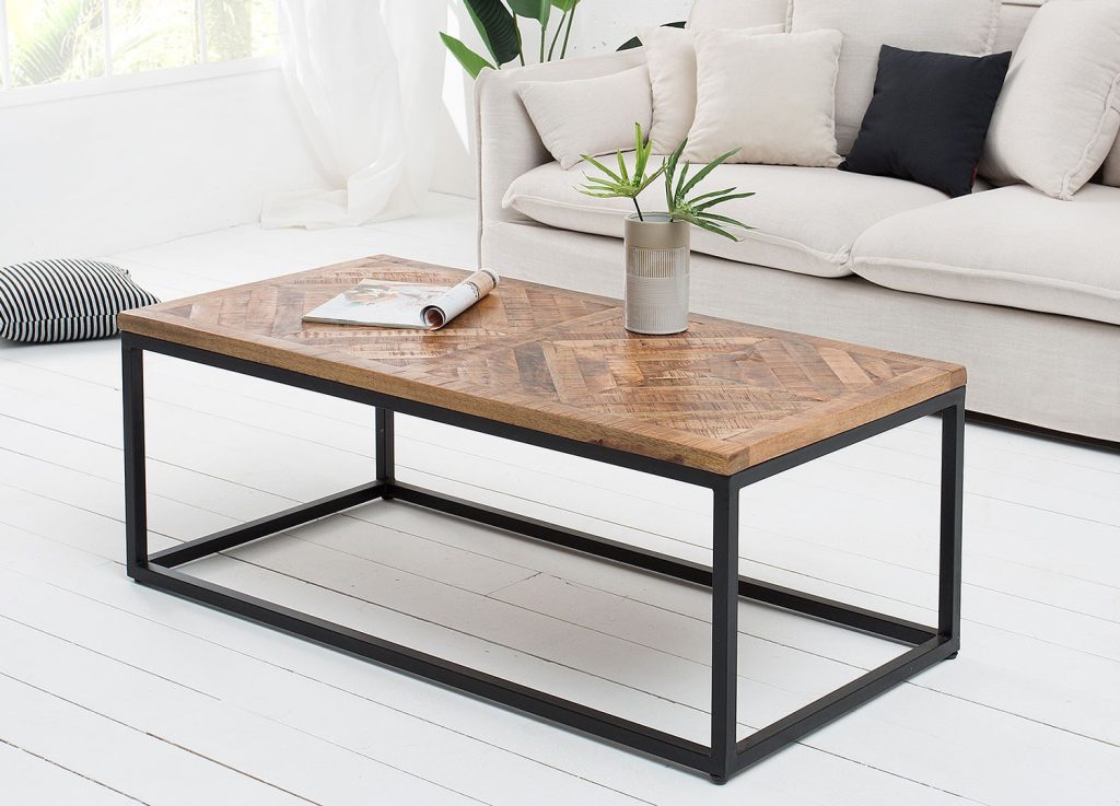 Table basse rectangulaire plateau bois massif 100 cm