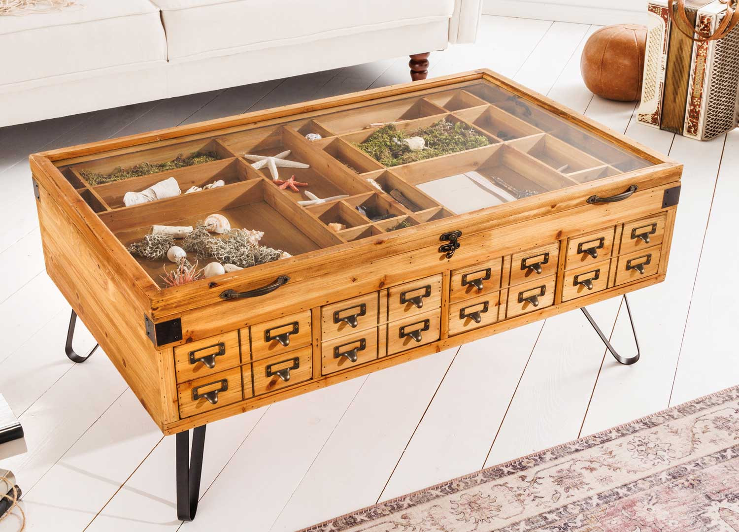 Table basse relevable avec tiroirs de rangement
