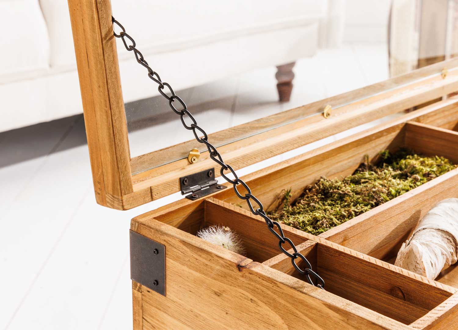 Table basse relevable avec tiroirs de rangement