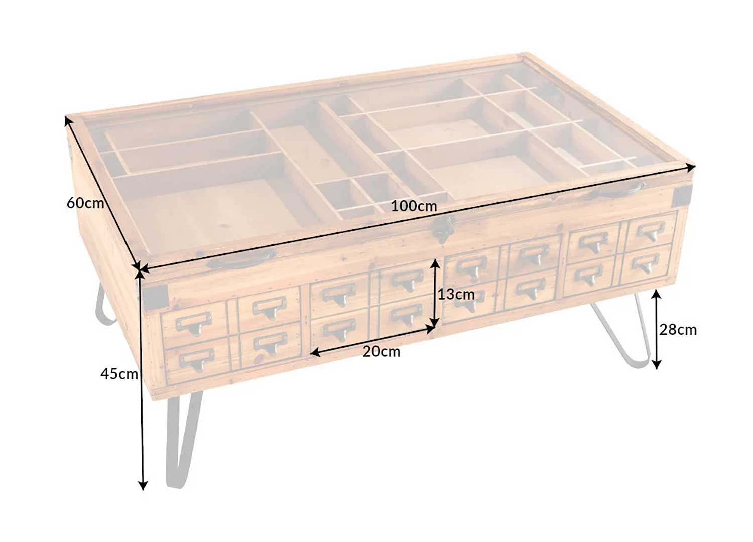 Table basse relevable avec tiroirs de rangement