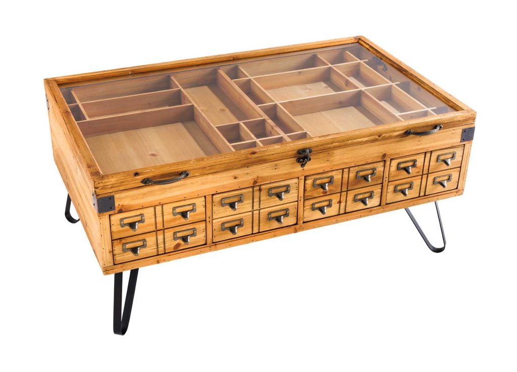 Table basse relevable avec tiroirs de rangement