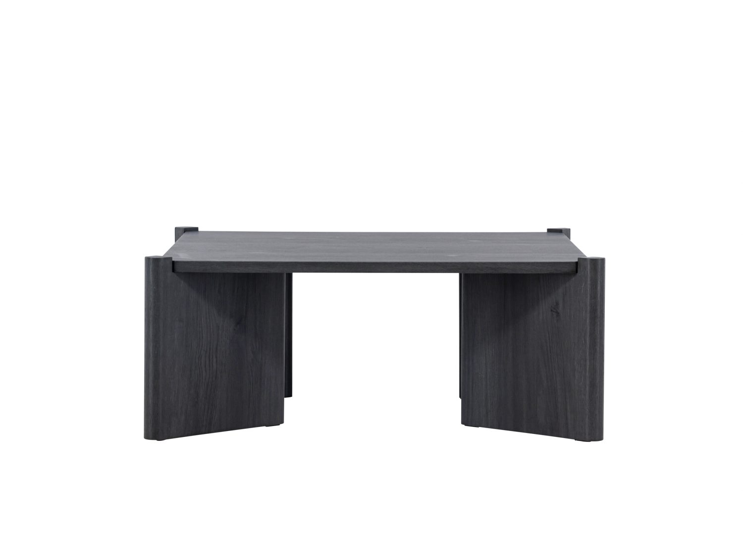 Table basse carrée Rogaland MDF noir 100 cm sur fond blanc