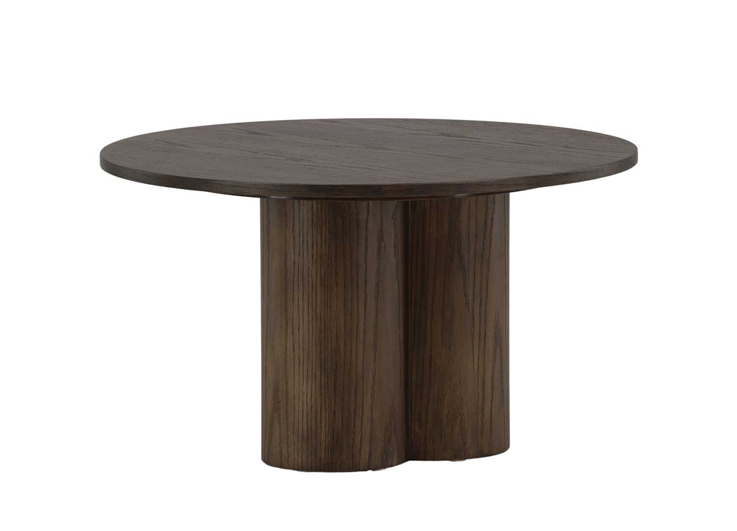 Table basse ronde bois moka moderne