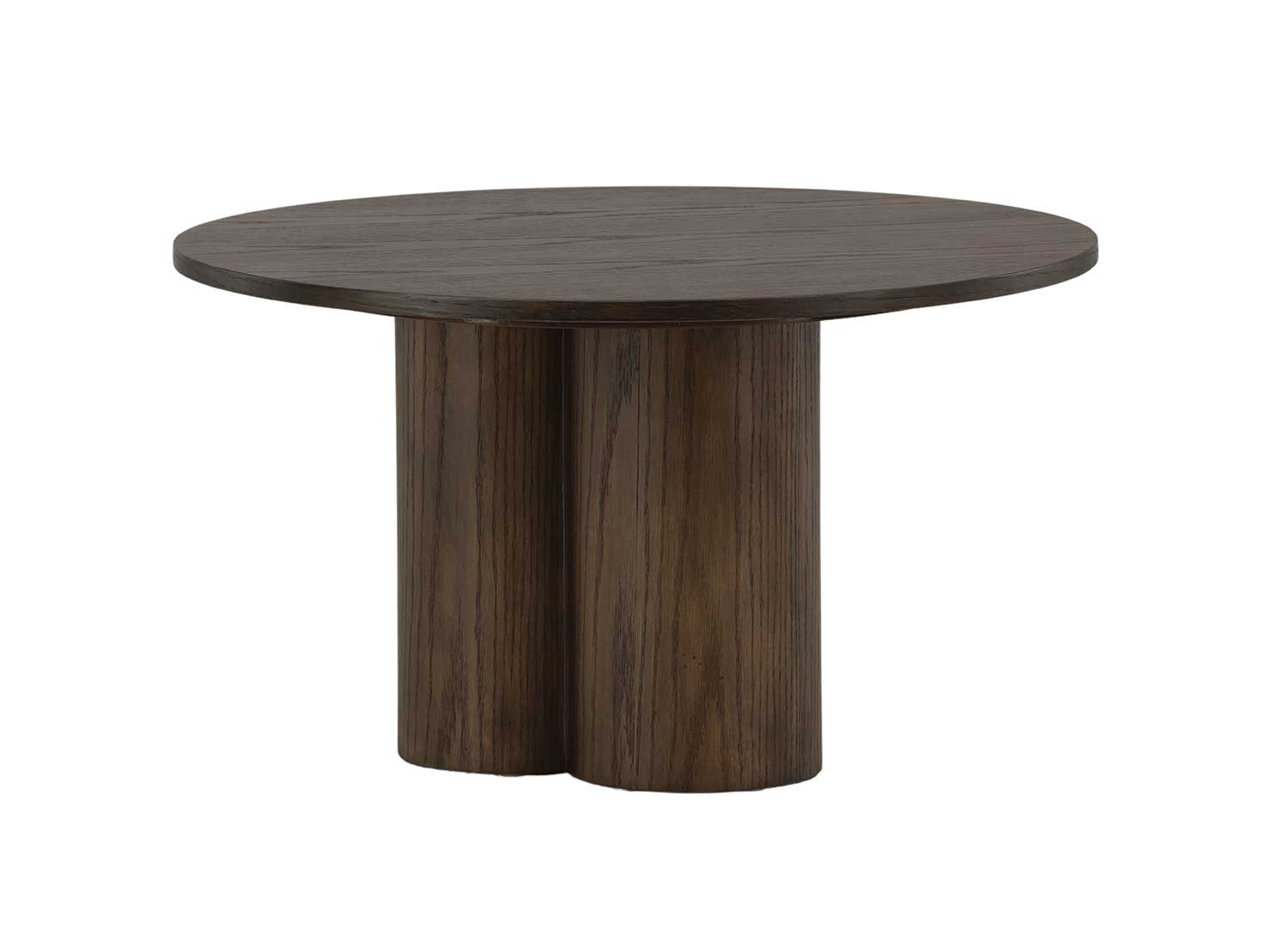 Table basse ronde bois moka moderne